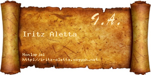 Iritz Aletta névjegykártya